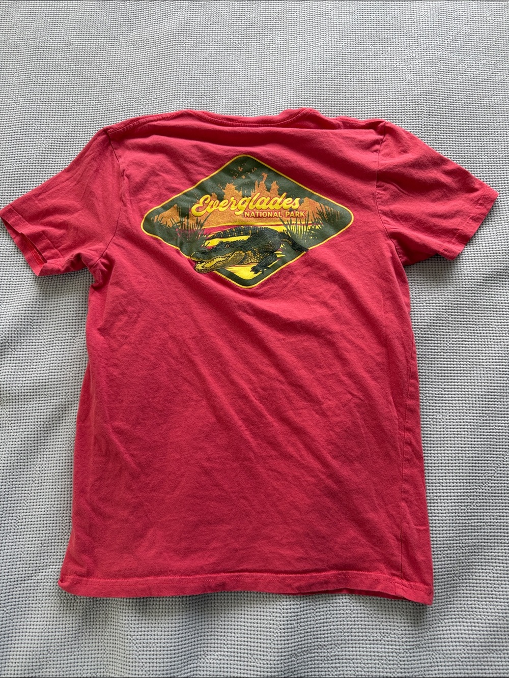 Columbia Red Short Sleeve Tee with Yellow & Green Everglades Graphic